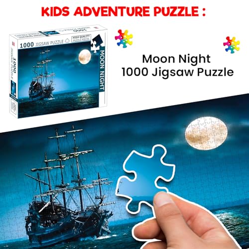 Image of Moon Light Jigsaw Puzzles 1000-Piece for Kids and Childrens Educational Puzzles Game for Learning, Gifts, and Fun Activities