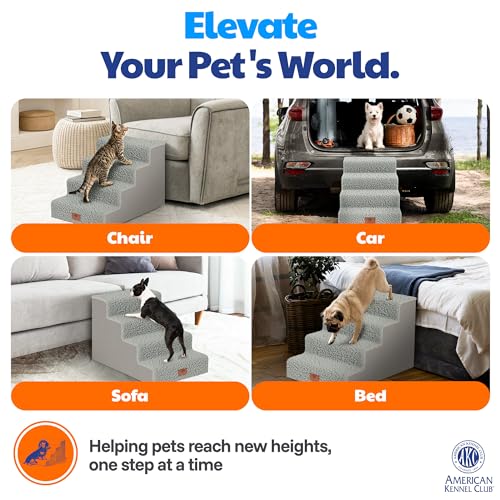 image for American Kennel Club AKC 4-Step Pet Stairs – Durable, Non-Slip Steps