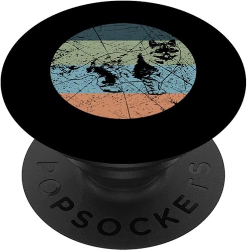 Miniatura 1 de Retro Cat Silhouette - Vintage Himalayan Cat PopSockets Swappable PopGrip
