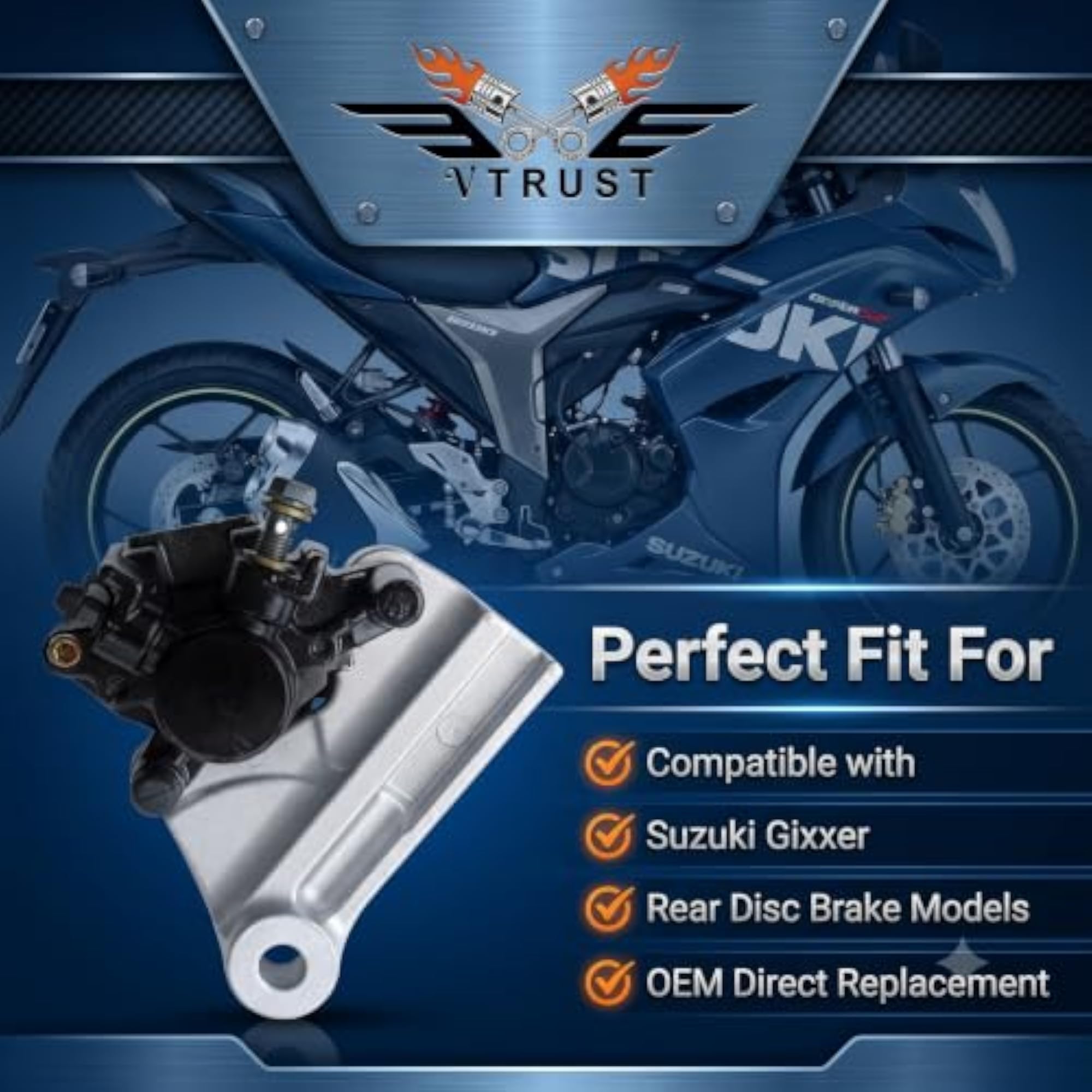 Rear Brake Caliper Assembly Compatible for Suzuki Gixxer