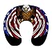 Oreiller de voyage en mousse à mémoire de forme souple, oreiller cervical en forme de U avec housse lavable soutient le cou et soulage la douleur, autocollant de drapeau américain patriotique aigle ch