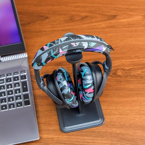 Image of WC SweatZ and BandZ Protective Sweat Cover & Headband Cover Bundle for Bose QuietComfort 35 Headphones by Wicked Cushions | 90's Black