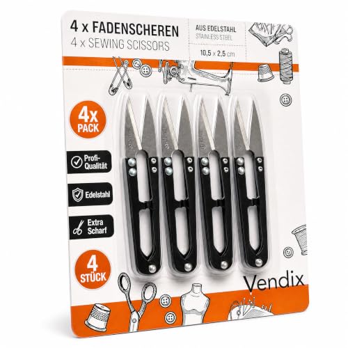 4x forbici sarta professionali in acciaio inox - piccole forbici sarta per il taglio preciso del filo, per l'artigianato e per la cura delle piante
