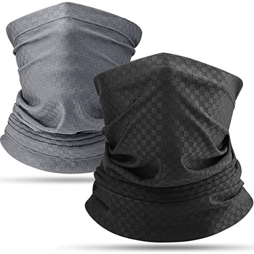 HASAGEI Braga Cuello Moto Bragas de Cabeza Bandana Cintas de Pelo PañUelo de Cabeza Hombre Mujer para Senderismo Ciclismo Correr Aire Libre Acampada y Marcha (Negro+Gris)