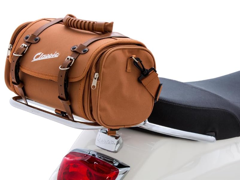 Generico Borsa bauletto valigia SIP CLASSIC in naylon marrone per portapacchi vespa e lambretta