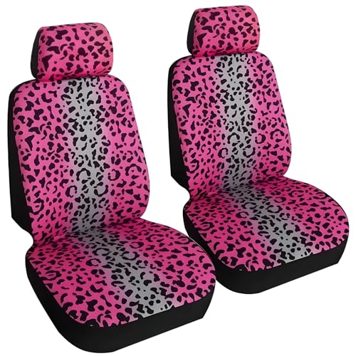 Evankin Lovely Leopard Car Front Seat Covers 2 pcs,Vehicle Seat