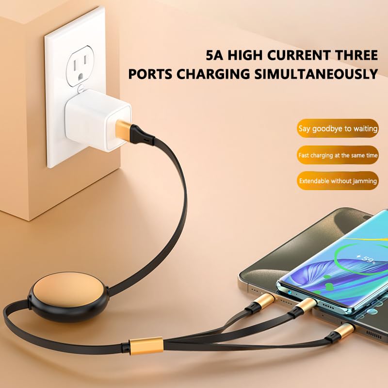 The AutoStory AutoStory 100W 6-in-1 Retractable USB C Cable - Image 4