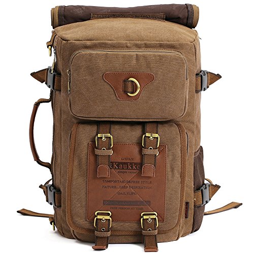 KAUKKO Rucksacke Herren Vintage Military Canvas...