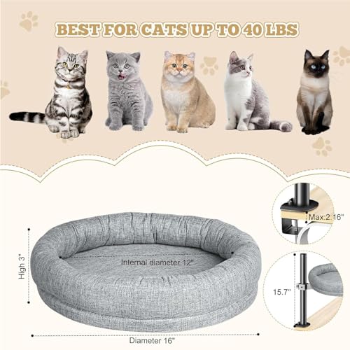 Lit de table pour chat pour libérer l'espace de travail avec hamac pour chaton rigide