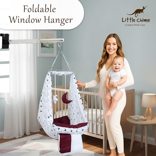Image of Mounted Adjustable Baby Window Cradle Hanger | Hanging Rod for Baby Jhula, Swing & Cradle | Up to 20KG