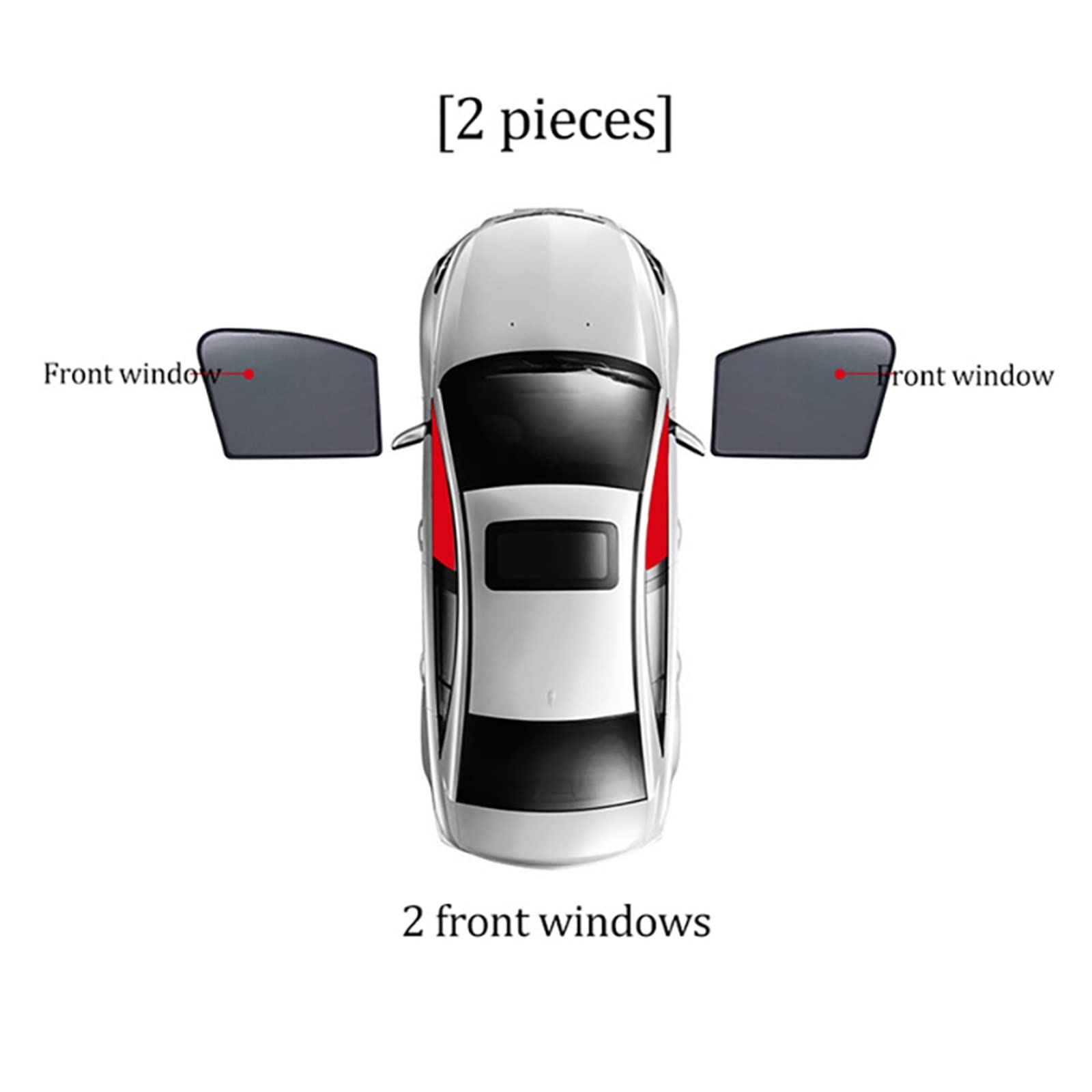 Parasole Macchina Per Jeep Per COMPASS MP 2017-2023 Magnetico Finestrino Laterale Anteriore Posteriore Parabrezza Tenda Auto Parasole Scudo Auto Parasole (Misurare : 2PCS Front window)