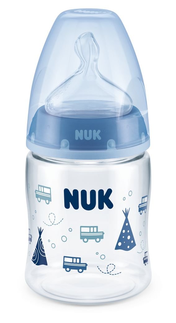 NUK First Choice Plus 150ml Pa Bottle Orthodontic Teat, 0-6 Months, Pack of 1, Red