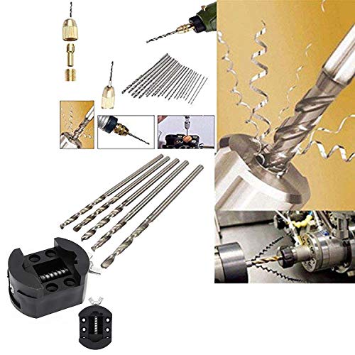 Image of DIY Crafts Design No # 2, With Mini Object Holder Vise, Steel HSS Micro Twist Drill Bit, 0.3mm-1.6mm For DIY Crafts Works (Pack of 20 Pcs (Design No # 2, With Mini Object Holder Vise)