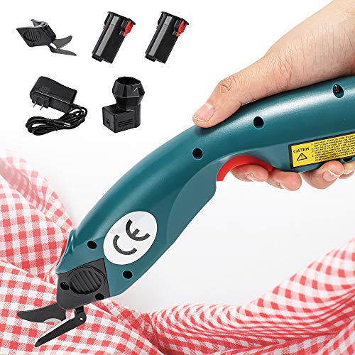 CGOLDENWALL Portable Electric Cloth Fabric Cutter Cordless Electric Scissors Cordless Rotary Shear Battery Rechargeable Leather Shears Cloth Cutting Machine YJ-C1 100-240V