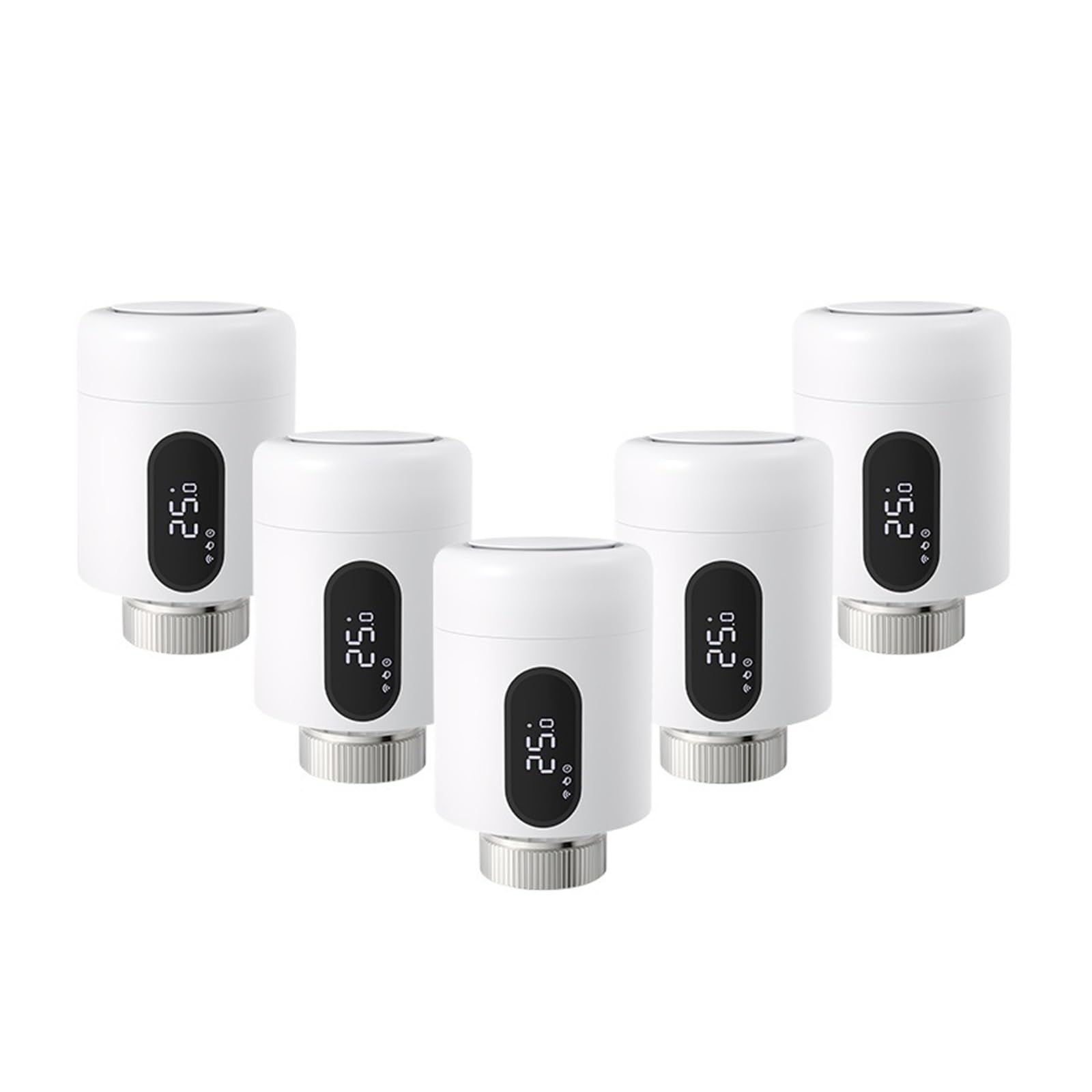 Termostato Inteligente Tuya ZigBee, Actuador De Radiador, Válvula Termostática TRV con Luz Ambiental Ahorra EnergíA Y Costes De CalefaccióN(5PCS)