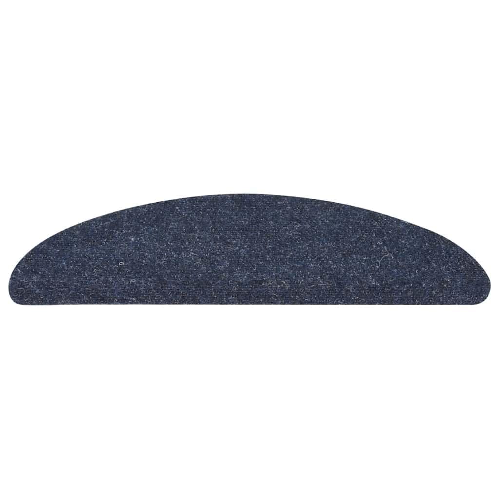 Alfombrillas autoadhesivas para escalones de fieltro punzonado, 15 unidades, 56 x 17 x 3 cm, color azul, antideslizantes, para escaleras de madera con tiras adhesivas, protección contra