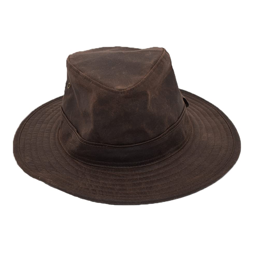 ROMNEYS Wax Cotton - Chapeau de pluie en coton ciré pour homme et femme - Chapeau d'extérieur et de chasse imperméable - Style rustique classique - Idéal pour le sport canin, la pêche et les loisirs