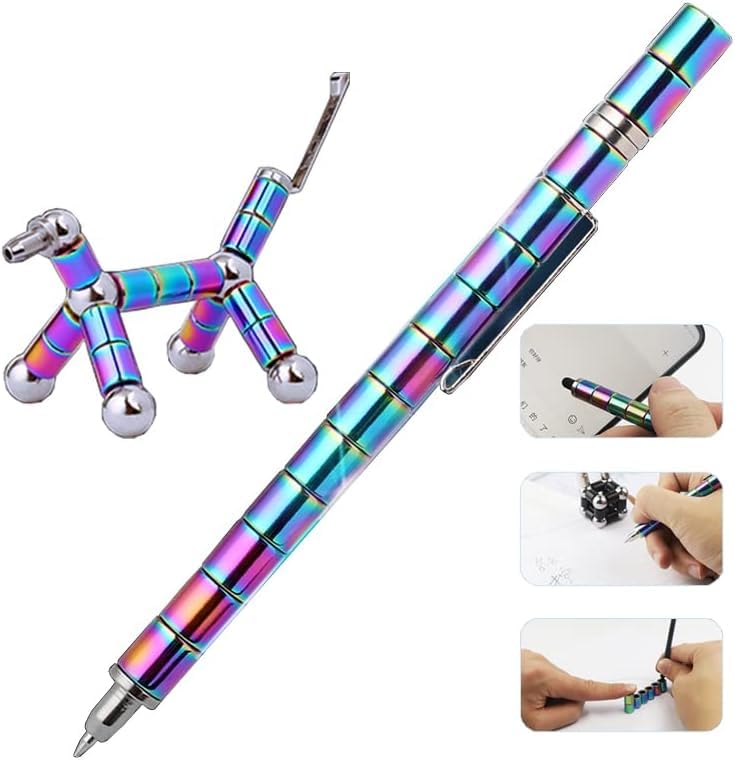 Image of Magnetic Pen, Fidget Pen, Decompression Magnetic Toy Pen, Gift for Teenage Boys, Best Gift for 8-12 Years Old, Novelty Toy Gift for Kids or Friends (Rainbow)