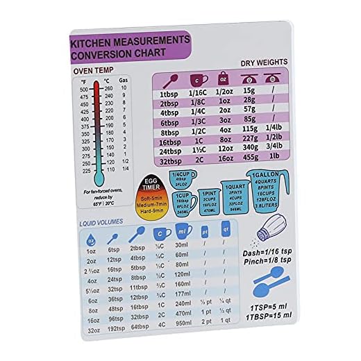 KIMISS Kitchen Conversion Chart Magnet