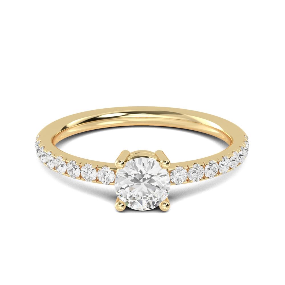 0.77 ctt White Lab Grown14 K Diamond Fancy Stackable Ring