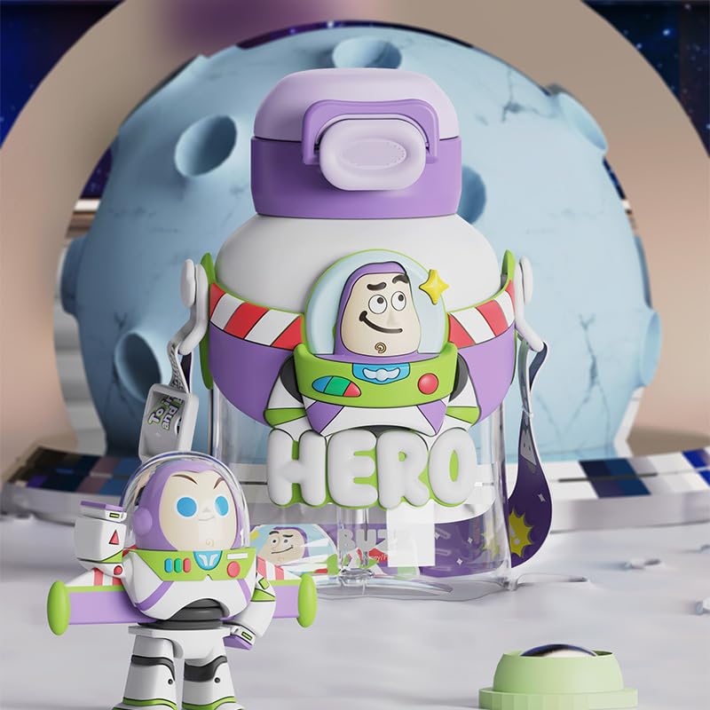 FASHION YO Buzz Water Bottle Reusable Kids 700ml PP with straw Lid BPA Free Drinking bottle(Buzz), 700 ml - Image 3