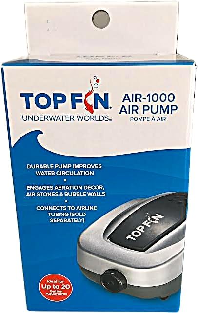 Top Fin Aquarium Air-1000 Pump. Ideal for Up to 20 Gallon Aquariums.
