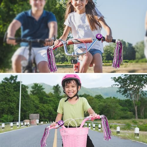 image for Vortika Kids Bike Bell with 2 Pcs Bike Streamers for Girls, Cute Child