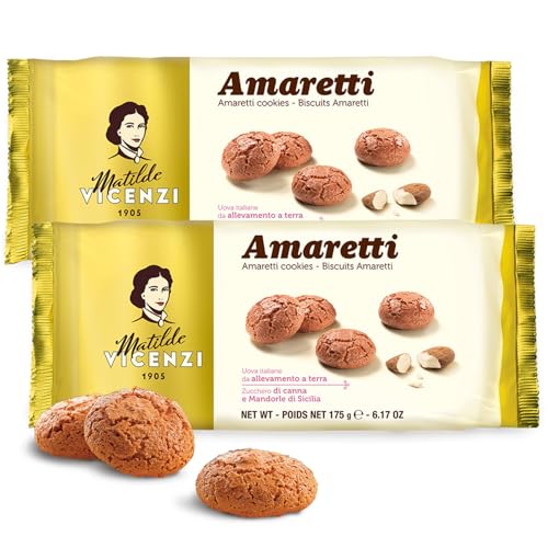 Matilde Vicenzi Amaretti Cookies - Gourmet Italian Crispy Almond Cookies - Bite-Sized Traditional...