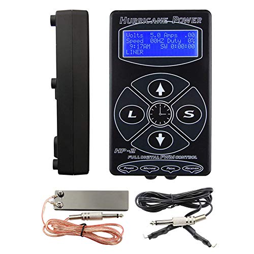 Tattoo Power Supply Kit - Yuelong Professional Tattooing Power Supply Kit Intelligent Digital Dual LCD Tattoo Machine Gun Power Supply Foot Pedal Clip Cord Tattoo Supplies