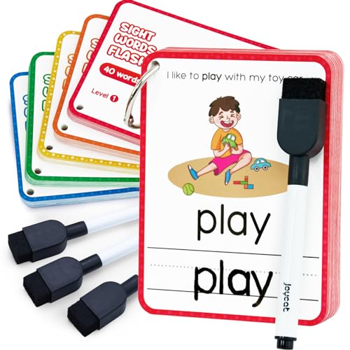 JoyCat Sight Words Kids Writing Flash Cards, 220 Dolch & Fry High Frequency Sight Words Game Educational Montessori Toy for Preschool Kindergarten 3 4 5 Years Old Toddlers 1st 2nd 3rd Grade