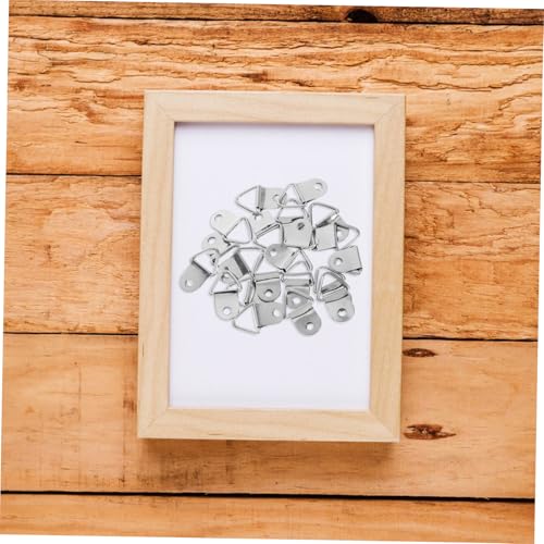 Image of TEHAUX 20 Sets Picture Frame Hooks for Hanging Heavy Duty Triangle D Rings with Screws for Mirrors Photos Artwork and Wedding Frames Versatile Zinc Alloy Hardware