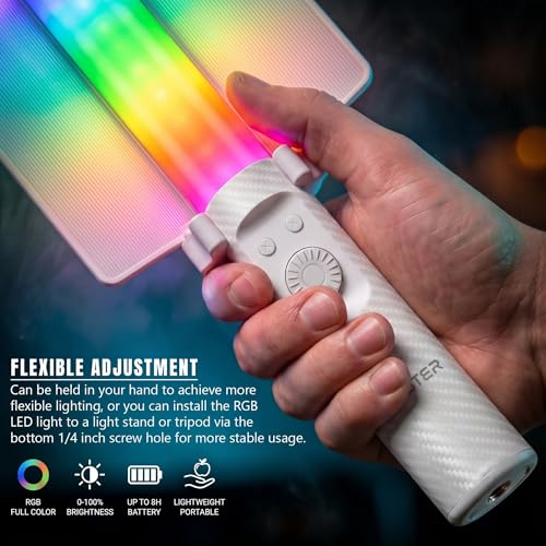 Image of Lapster Luma Evo Stick Light Portable Handheld RGB LED Light Wand with Barn Door & Remote Control, Color Temp 2700-12000K + RGB
