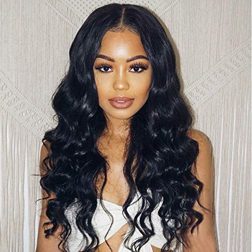Eayon hair® Body Wave Lace Front Wigs Hand Made 130% Density Brazilian Virgin Remy Human Hair Wigs with Baby Hair 16Inch Natural Color
