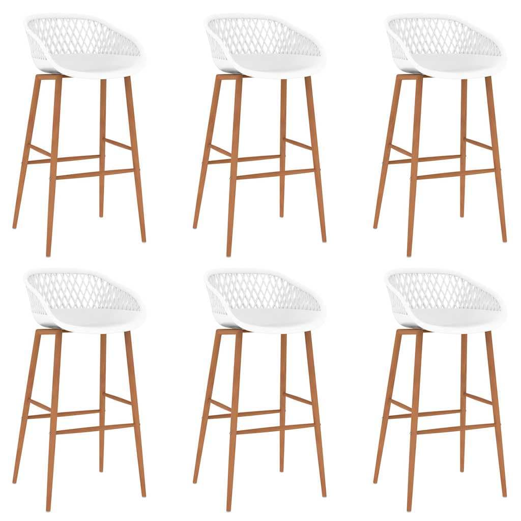 Ensemble de bar 7 pièces - Blanc - Table de bar 120 x 60 x 105 cm