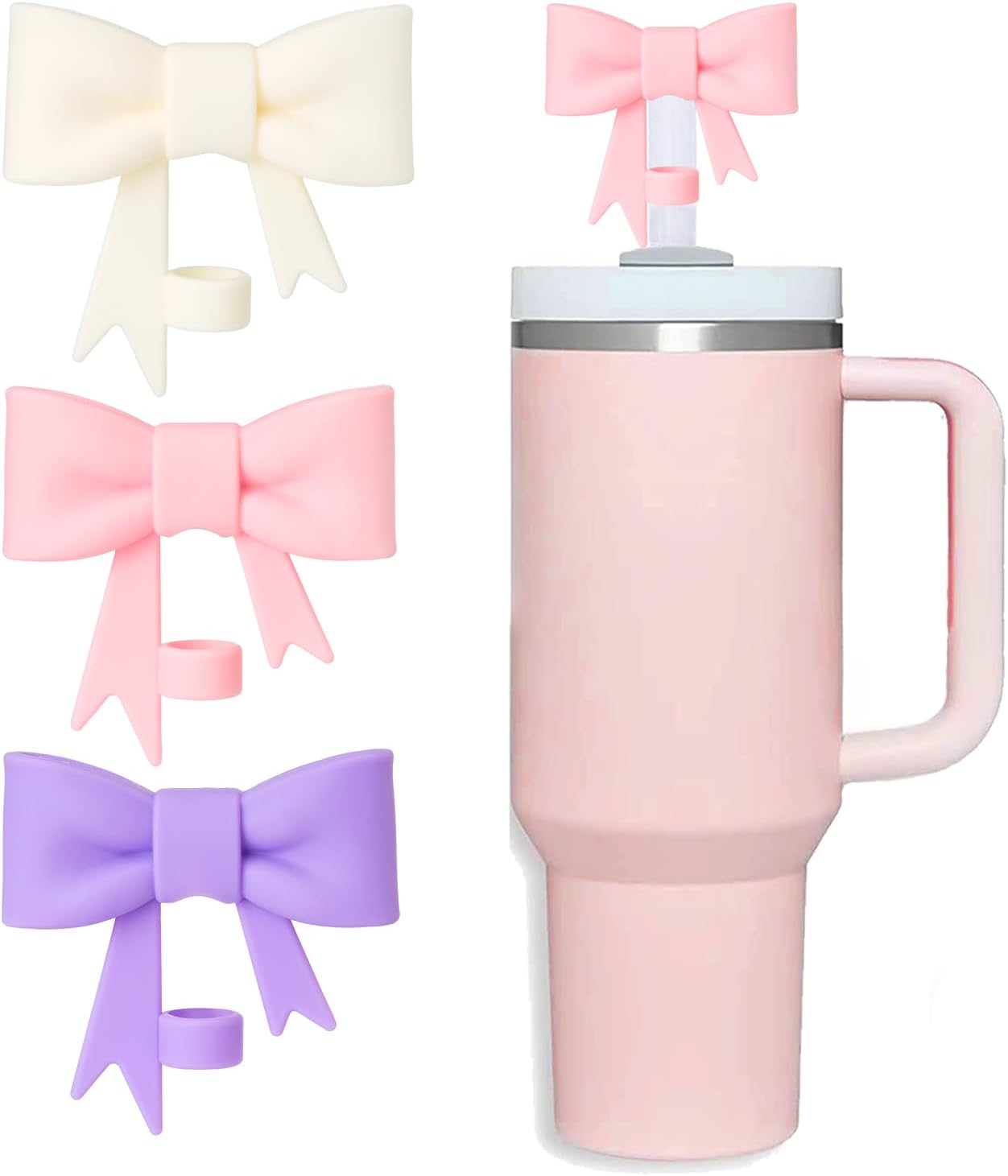 Cute Silicone Hat For Stanley 40oz Tumbler - Anti-Dust Cover With Straw Cover & Charms - View #7