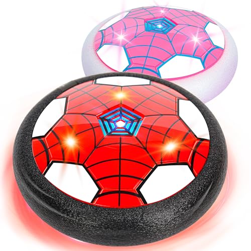 Philivivi Spider Ballon de Foot Aéroglisseur LED - Lot de 2, Jouet Enfant Air Power Football 3-12 Ans, Football Enfant pour Intérieur/Extérieur, Idée...