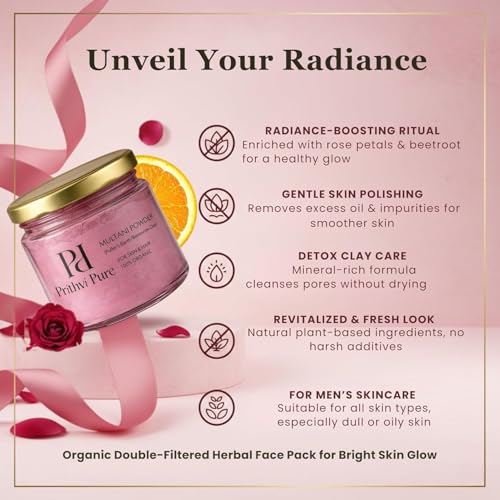 Image of Orange Peel Multani Mitti Face Pack 200g | Herbal Ayurvedic Clay for Oil Control, Tan Reduction & Clear-Looking Skin | For Face & Body Use