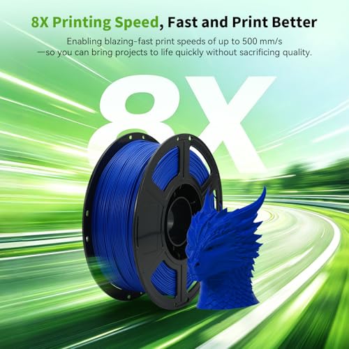 Image of FLASHFORGE High Speed PLA+ 3D Printer Filament Blue, Enhanced Melt Flow for Faster, Smoother Prints, 500mm /s Rapid Printing, Feature Sleek Matte Finish, Rich and Solid Color