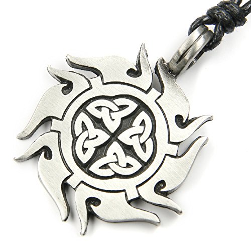 Drachensilber Jóias celta amuleto talismã estanho, comprimento do pingente com pendente: 4,3 cm, inclui fita