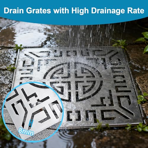 Grille de vidange carrée en acier inoxydable, finitions soignées pour douche moderne