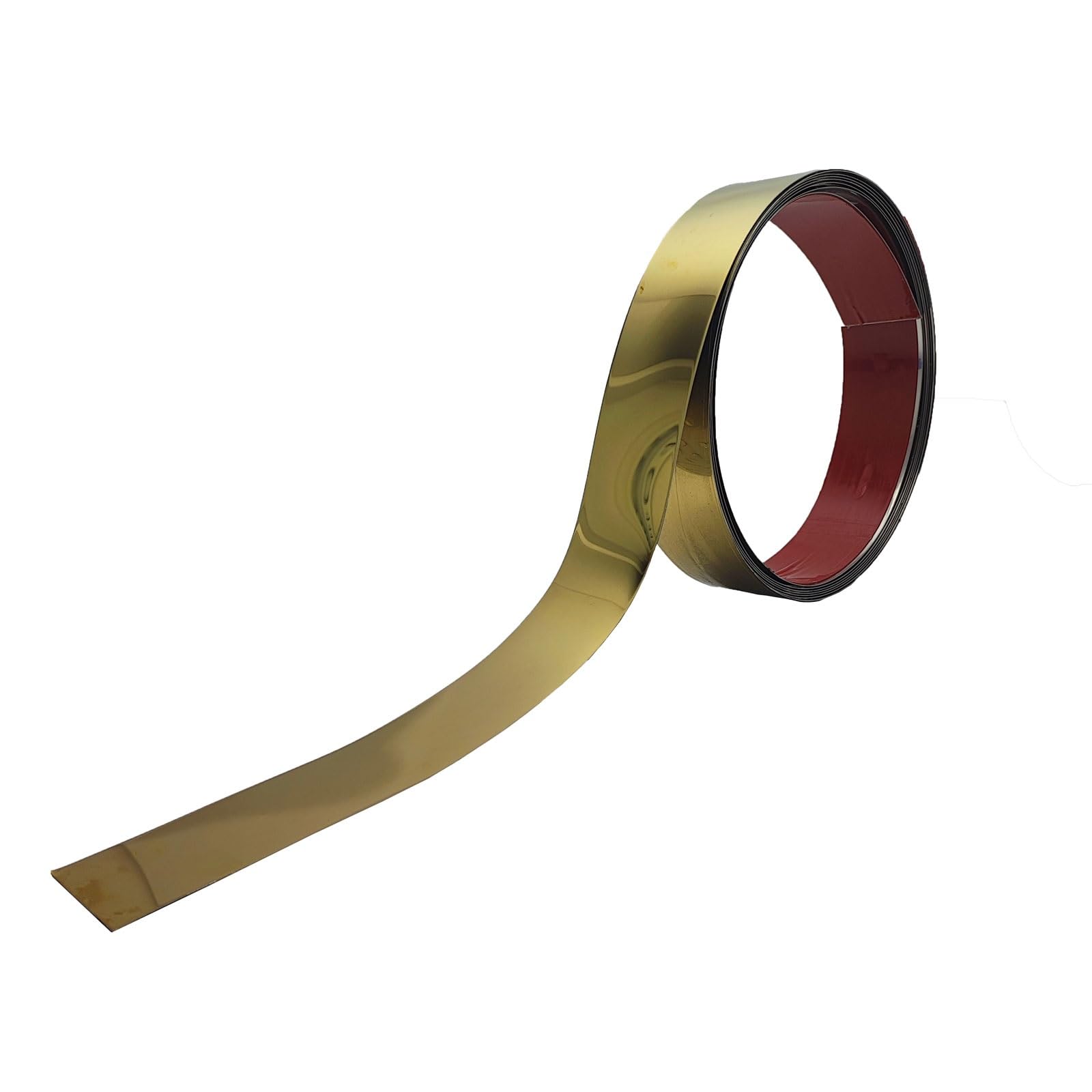 Self Adhesive Metalized Molding Trim Mirror Like Molding & Wall Trim, Metallic Wall Decal, Flexible Wall Trim Molding for Mirror Frame, Wall, Fireplace and Home DIY Decoration, Gold (Size : 0.9cmx15m