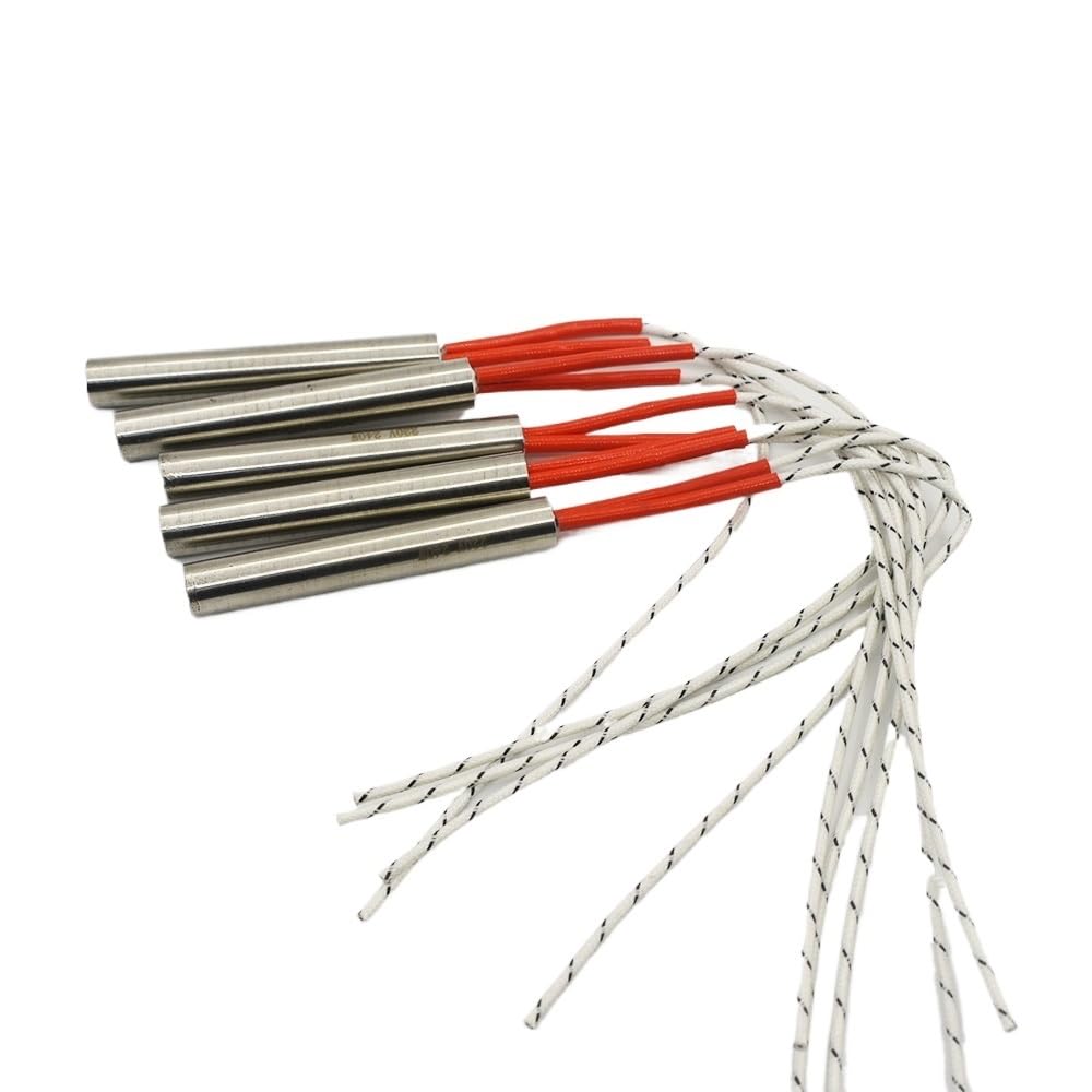 DONGGUA 5pcs Stainless Steel 220V 6mm Tube Diameter Mold Cartridge Heater 40-200mm Tube Length 80-300W Heating Element(6x50mm 220V 100W)