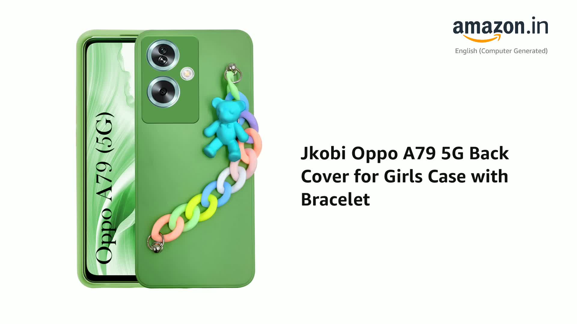 OPPO A79 5G ミントグリーン ケース付き Jkobi Back Cover for Oppo A79 5G Girls Case with Bracelet (Wrist