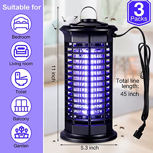 3 Pieces Bug Zapper With Light Electric Mosquito Zappers Killer Electric Insect Fly Trap Insect Killer Insect Catcher For Home For Patio Bedroom Bathroom Living Office Courtyard #TOP1