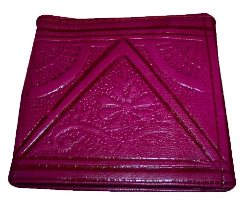 Treasures Of Morocco Moroccan Handmade Wallet Credit Card Leather Coin Change Pocket Small Magenta2