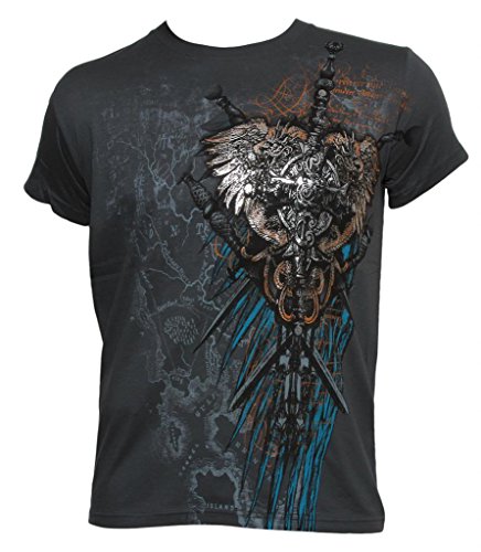 Konflic Men's Crossed Swords MMA Muscle T-Shirt - Dark Grey - 2X-Large