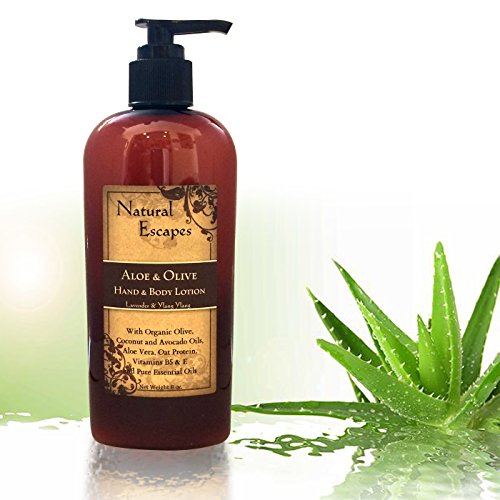 Organic Lemongrass Lotion | Primary ingredients are ALOE VERA & OLIVE OIL w/ Coconut Oil & Avocado Oil | Organic Body Cream & Hand Lotion for Dry Skin, Itchy Skin, Eczema, Psoriasis & More! | Handmade in Colorado | 8oz