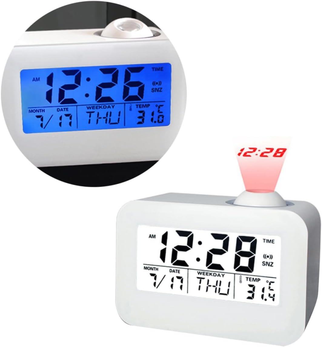 3pcs Digital Clock Desktop Clock Voice Report Clock Wall Hanging Clock Led Clock Night Light Clock Digital Alarm Clock White Perpetual Calendar Projection Clock