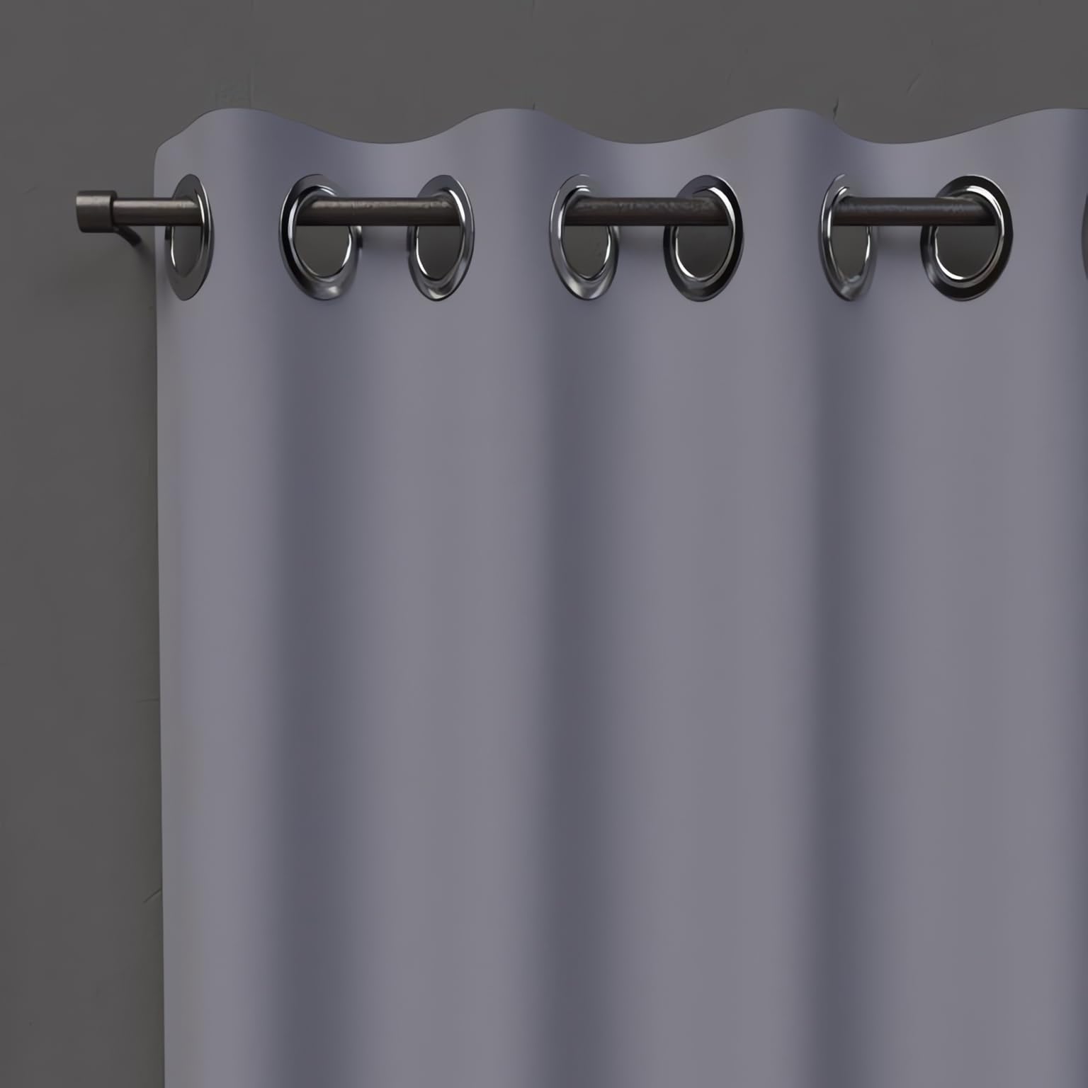Soleil d'ocre Eyelet Blackout Curtain 140 x 250 cm Silver Grey