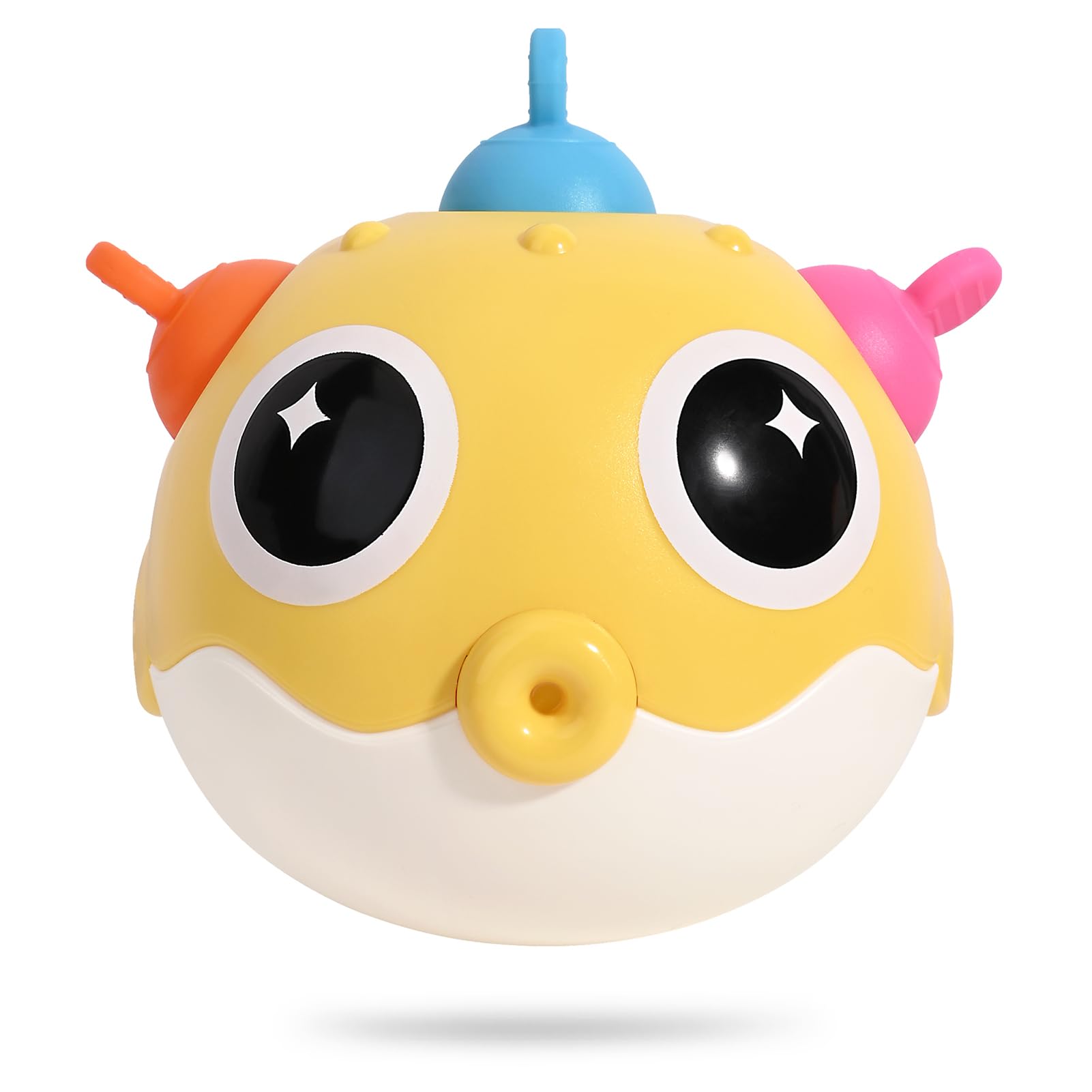 Bebamour Baby Silicone Teether Toy with Rattle, Fish Sensory Grasping Toy for Newborn Babies 0 Months+, Food Grade Silicone & ABS Chew Toy, Easy Hold Infant Sensory Toy Gift Box